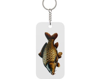 Fishermans Favorite Fish Carp, Fishing accessories Gift, Womans Angling  Gift , Sporting Hobby, for Dad and Son, Double-Sided Keychain Charm