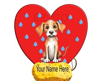 Canine Dog Puppy Logo DIY Print, Doggy Clean, Washing, Grooming, Healthcare, Pet Care, Brand Identity, 10 X 10 inch, png, svg, pdf
