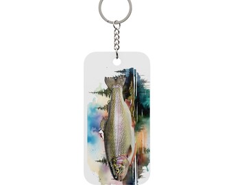 Fishermans Favorite Fish Trout, Fishing accessories Gift, Womans Angling  Gift, Sporting Hobby, for Dad and Son, Double-Sided Keychain Charm