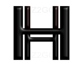 Black On White Versatile "H" Text Font 3D Logo, Double H, DIY, Geometric, Premade, Multi Theme, Brand Identity, 10 X 10 inch, png, svg, pdf
