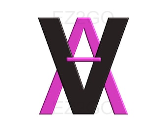 Black and Mauve Versatile "VA" Two ColorText Font 3D Logo, DIY, Geometric, Premade, Multi Theme, Brand Identity, 10 X 10 inch, png, svg, pdf