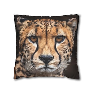 Cheetah Pillowcase, African Animal Print Cushion Cover, Safari Theme Bedroom Decor, Jungle Cat Home Accent, Wildlife Lover Gift