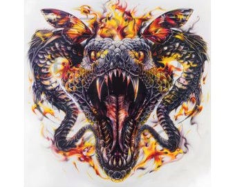 Tatueringsmall Orm i lågor, för tatueringsälskare och för tatueringsdesigners, tatueringsartistmall, tatueringskonst, PNG-tatuering, 10 x 10 tum