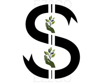 Personal Garden Design Landscaping Logo,"S", DIY, Geometric, Premade, Brand Identity, Houshold, Commercial, 10 X 10 inch, png, svg, pdf