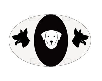 White and Black Canine Dog Puppy Logo Print, Trimming. Obedience, Walking, Breeding, DIY Logo, Brand Identity, 10 X 10 inch, png, svg, pdf