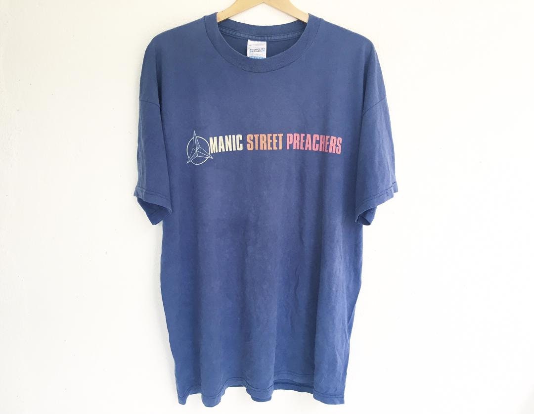 Vintage 90s Manic Street Preachers T-Shirt Motorcycle Emptiness Britpop Alternative indie Rock Band Merch Tee Size XL