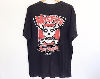 Misfits Skull Fiend For Life Front And Back Print L size