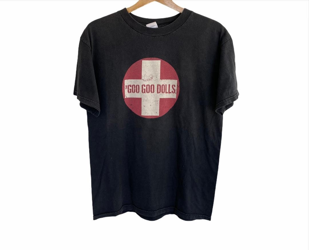 トップス 90s GOO GOO DOLLS tee black vintage Goo Rock Goo Dolls Band T-Shirt Vintage Oversized Tee for