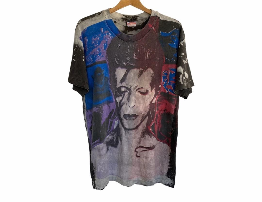 トップス MOSQUITOHEAD DAVID BOWIE VTG 80s Velvet Underground Mosquitohead All Over Print Shirt