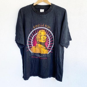 Vintage King Of Pop Michael Jackson History World Tour L Size