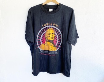 Vintage King Of Pop Michael Jackson History World Tour L Size