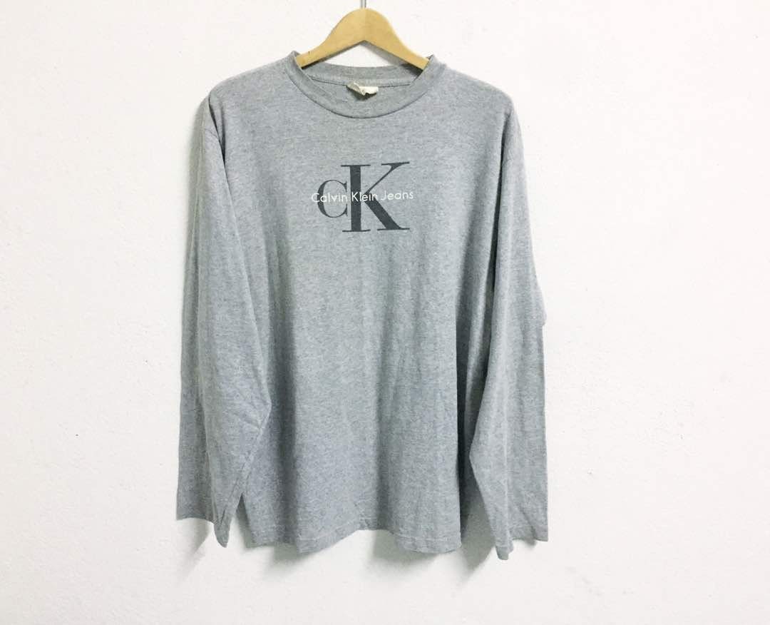 Vintage 90's Calvin Klein Jeans Big Logo Long Sleeve Guess Nike Adidas
