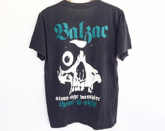 Buy Vintage 90's Balzac Japanese Punk Rock Band Black Large T