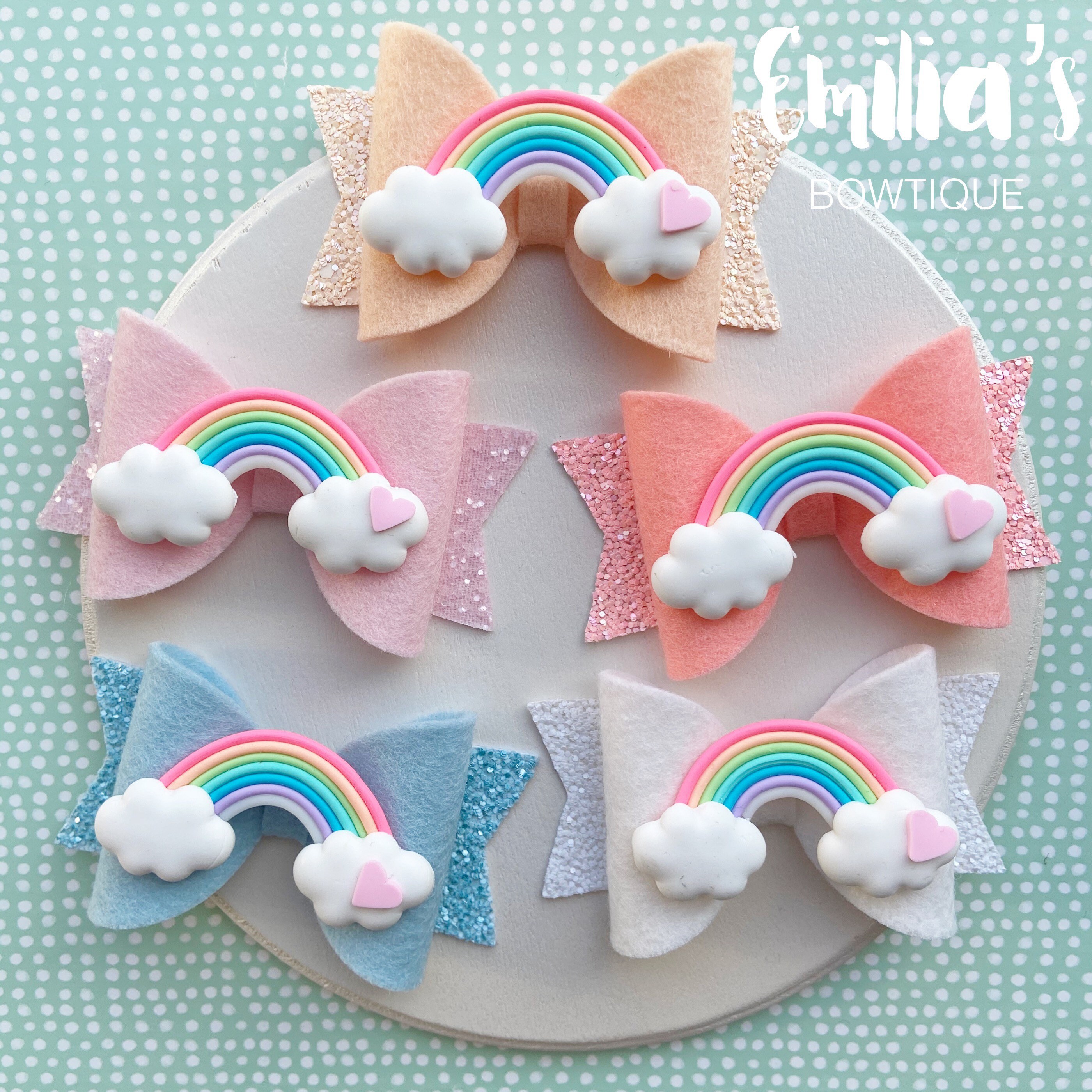 Pastel Rainbow Hair Bow Pastel Bow Rainbow Bow Girls Etsy
