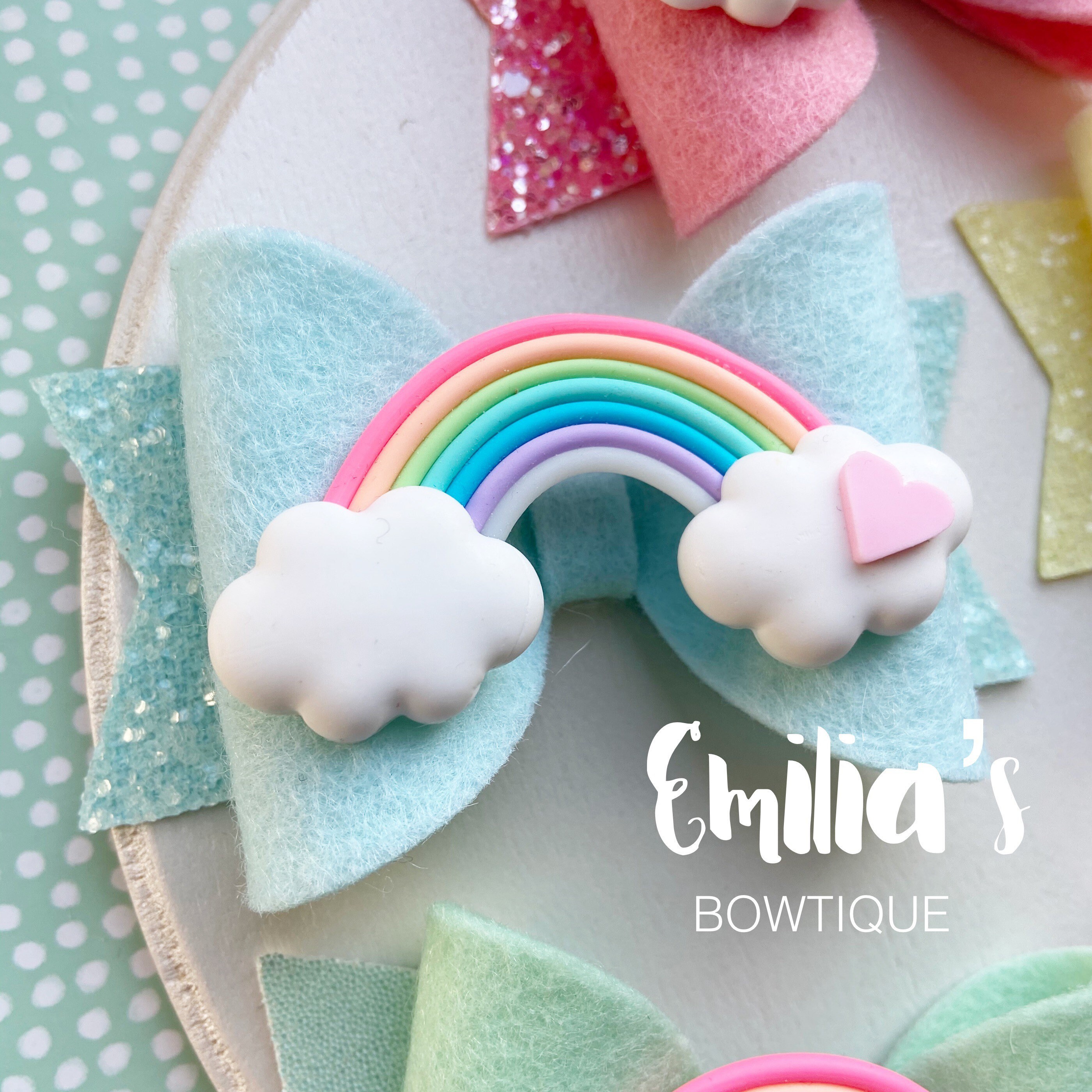 Pastel Rainbow Hair Bow Pastel Bow Rainbow Bow Girls Etsy