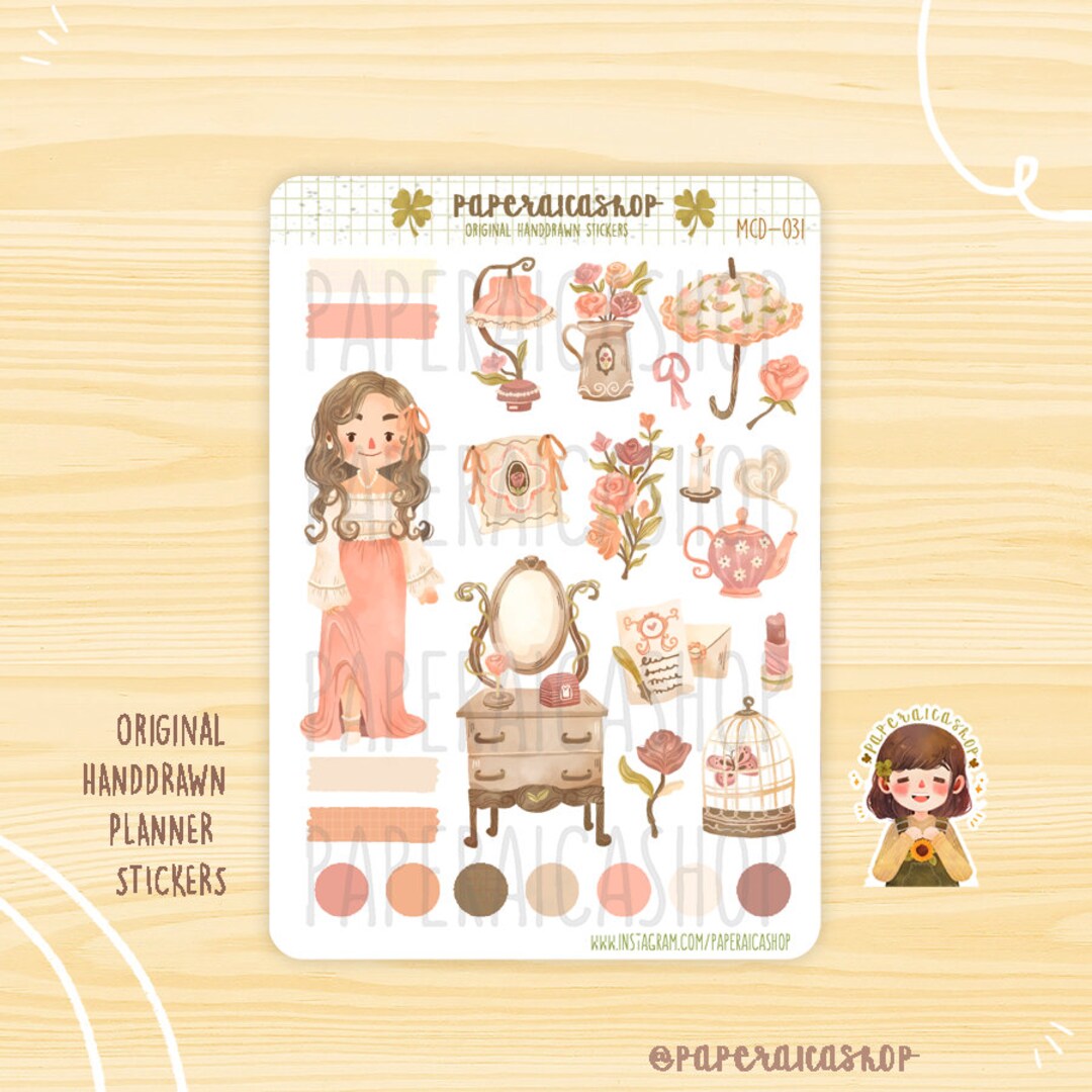 Cute Dainty Girl Stickers Rosy Stickers Enchanted Stickers - Etsy