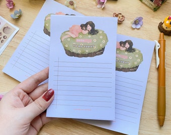 Daisy Bed Maica Notepad, 4 x 6 Memopad, Planner Pad, Cozy Merch | NP016 | Paperaicashop