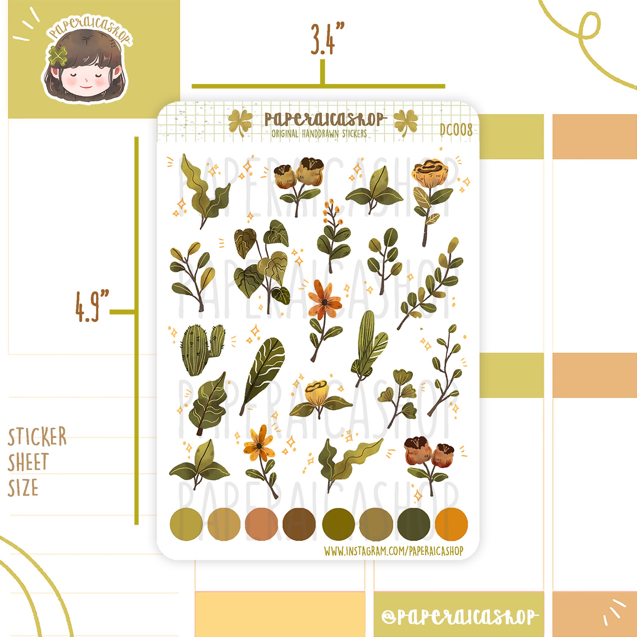 cute plants planner stickers plants stickers botanical etsy
