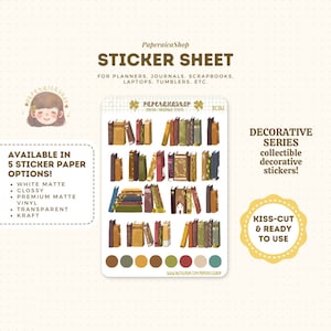 Book Stickers, Cute books, Book Lover Stickers, Functional Stickers, Vintage Stickers, Warm Stickers| DC041