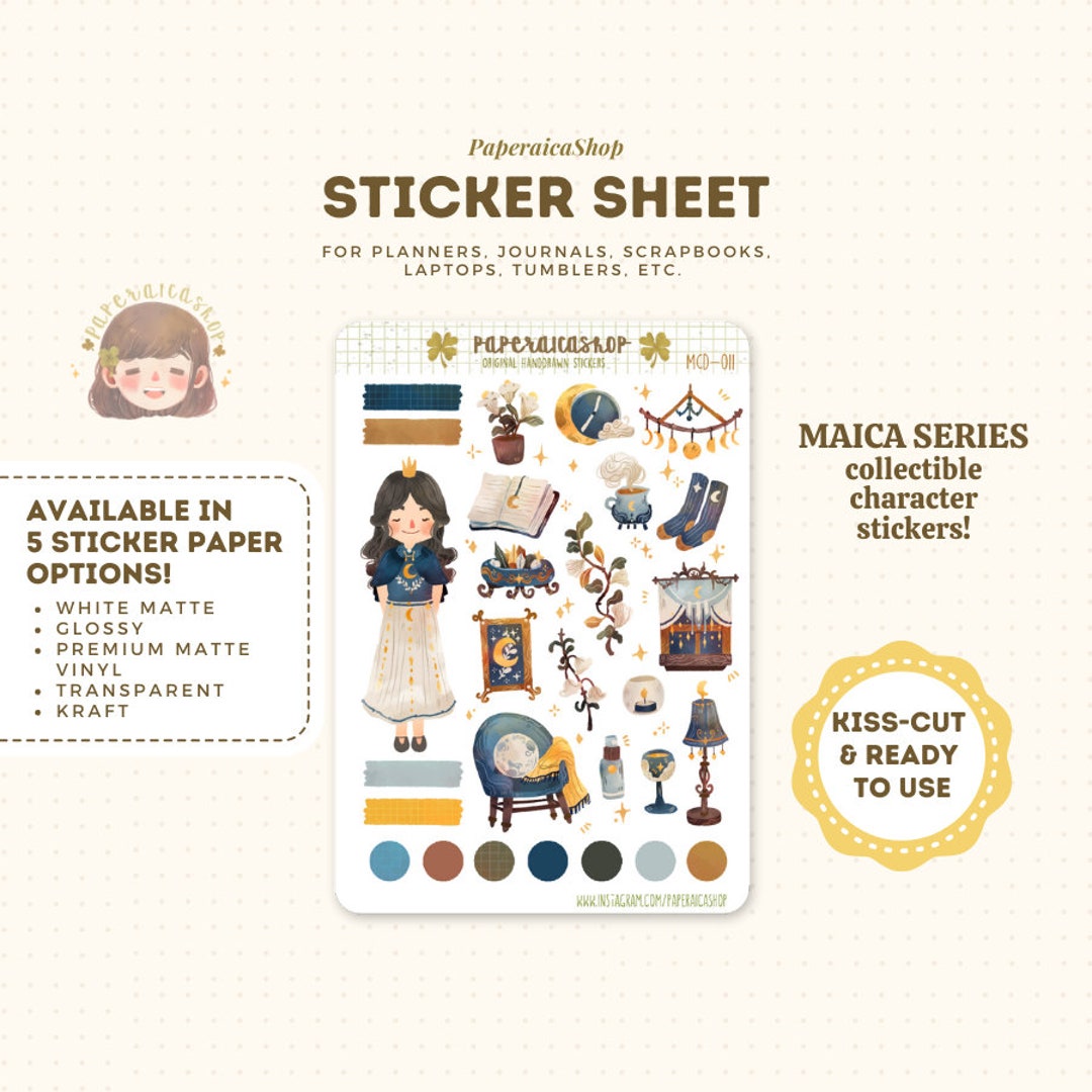 Moonchild Sticker Sheet | Celestial Stickers, Moon Lover Stickers, Moon ...