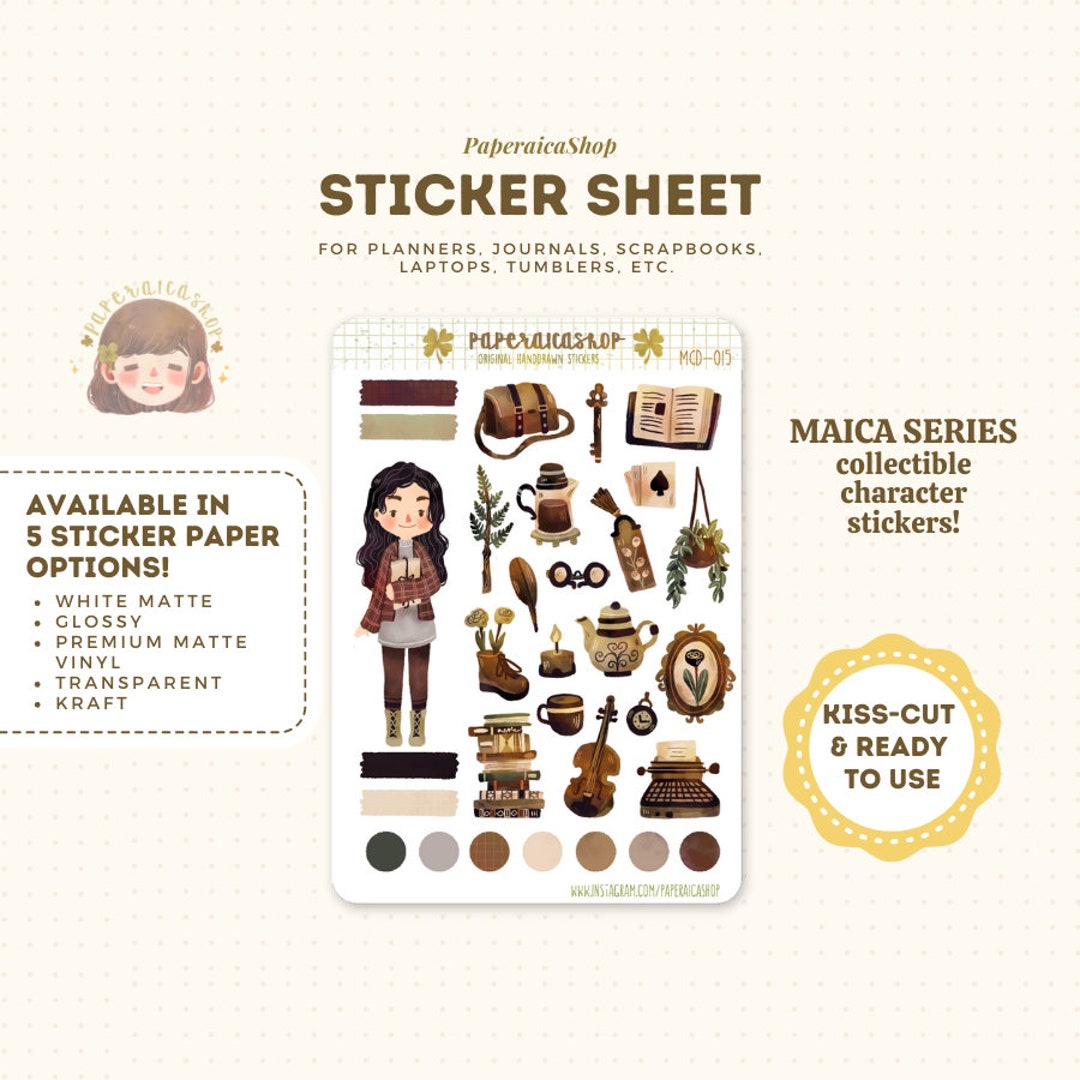 Dark Academia Clear Sticker Sheet — Marigona Suli