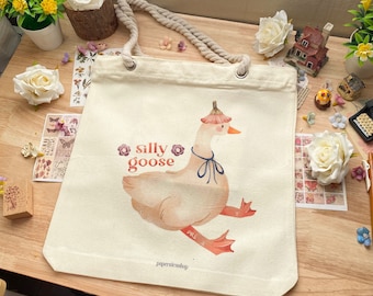 Silly Goose Deco Totes, Dog Tote Bags, Tote Bags  | DTS001 | Paperaicashop