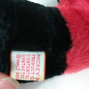 Vintage Stuffed Mickey Mouse Plush Sitting Made In Korea Animal Toy 10" image 5