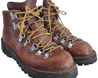 Botas de senderismo ligeras de montaña de cuero marrón Danner vintage, talla 6W 30520X para exteriores