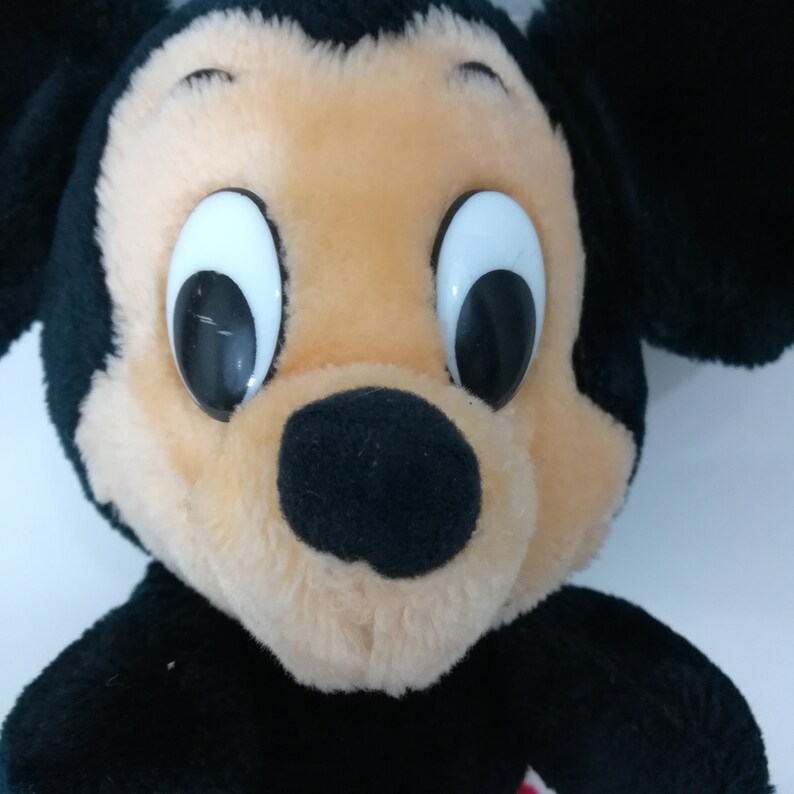 Vintage Stuffed Mickey Mouse Plush Sitting Made In Korea Animal Toy 10" image 2
