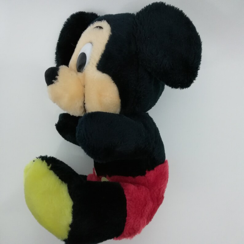 Vintage Stuffed Mickey Mouse Plush Sitting Made In Korea Animal Toy 10" image 7