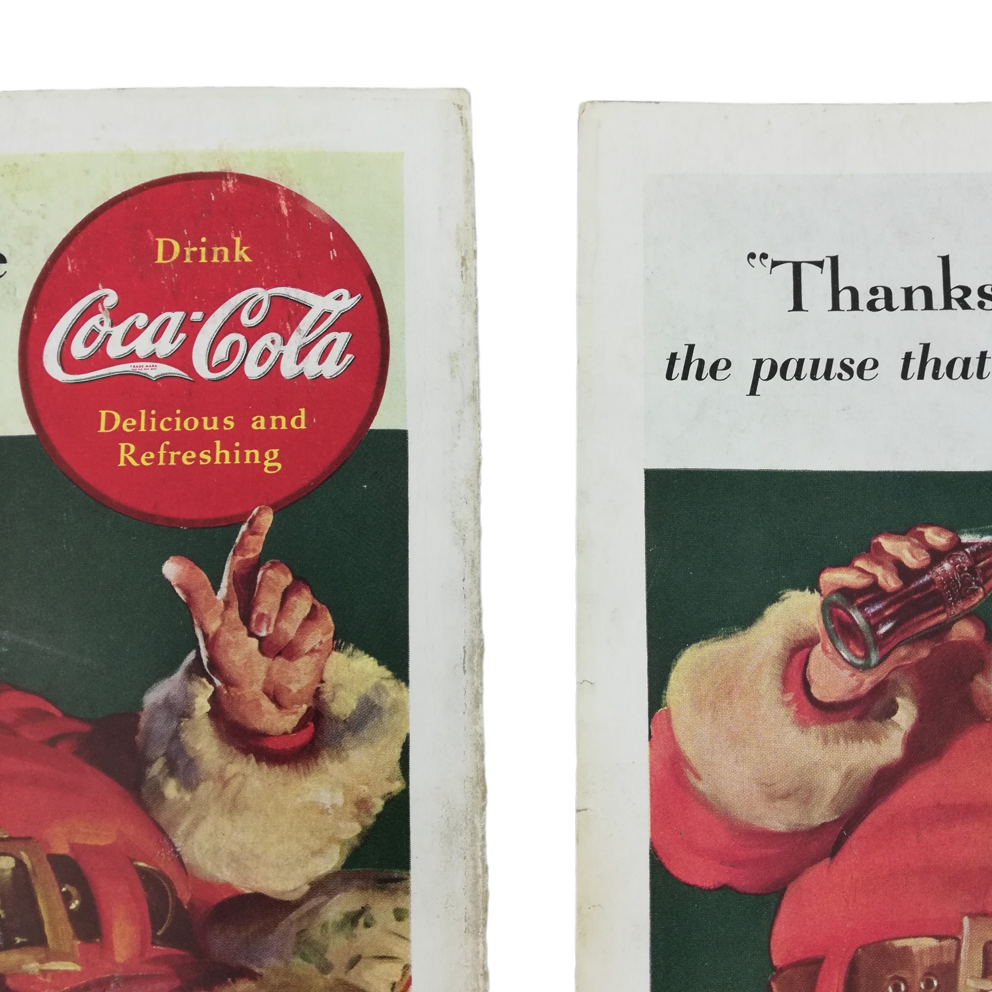 Vintage Coca Cola Santa Ads 1950s the Pause That Refreshes