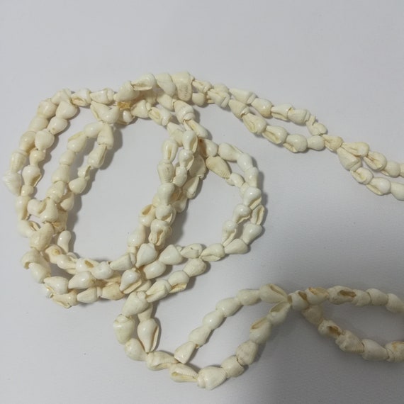 Vintage Cowrie Shell Necklace Beaded Loops Hawaii… - image 7