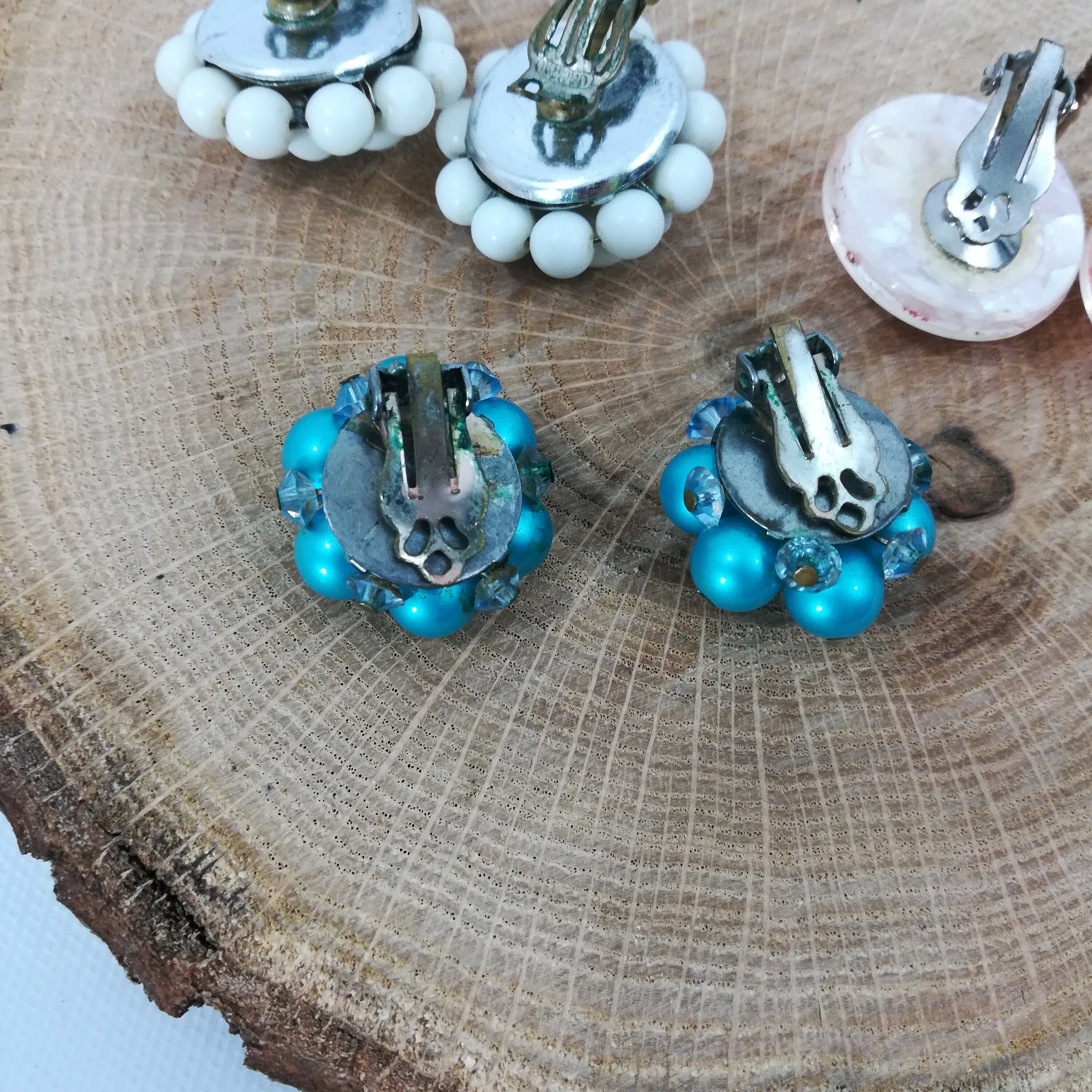 Vintage 50s 60s Womens Clip on Earrings Lot 3 Pair Beaded Etsy