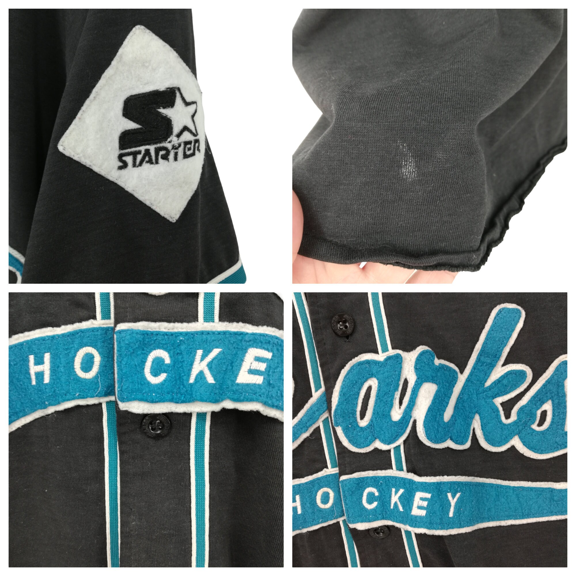 Vintage San Jose Sharks Hockey Baseball Jersey Size XL Starter NHL 90s Black Etsy UK