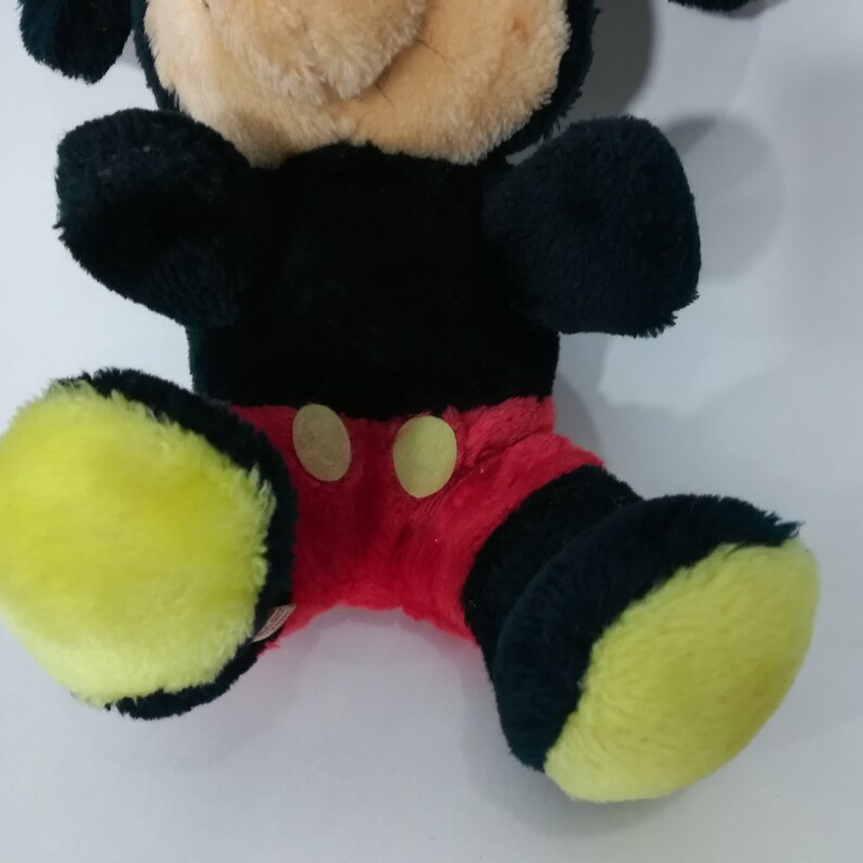 Vintage Stuffed Mickey Mouse Plush Sitting Made In Korea Animal Toy 10" image 4
