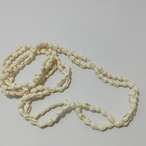 Vintage Cowrie Shell Necklace Beaded Loops Hawaiian Boho Hippy