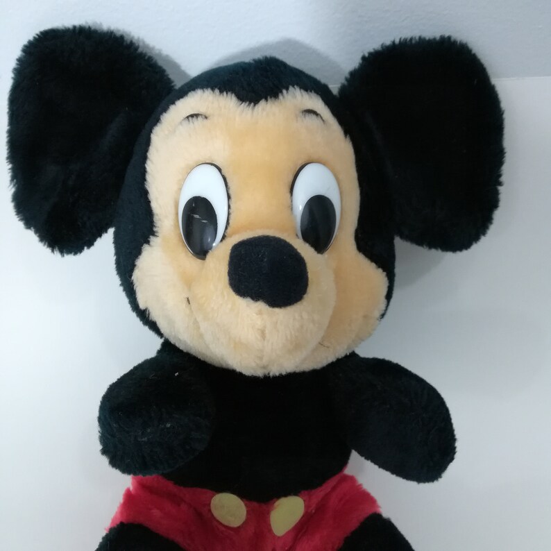 Vintage Stuffed Mickey Mouse Plush Sitting Made In Korea Animal Toy 10" image 3