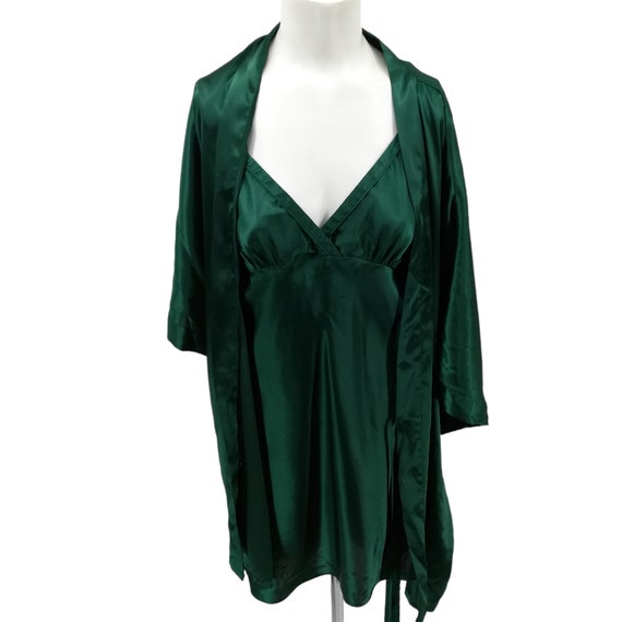 Vintage Fredericks of Hollywood Pajama Nightie Robe Negligee Set Size L Green Etsy