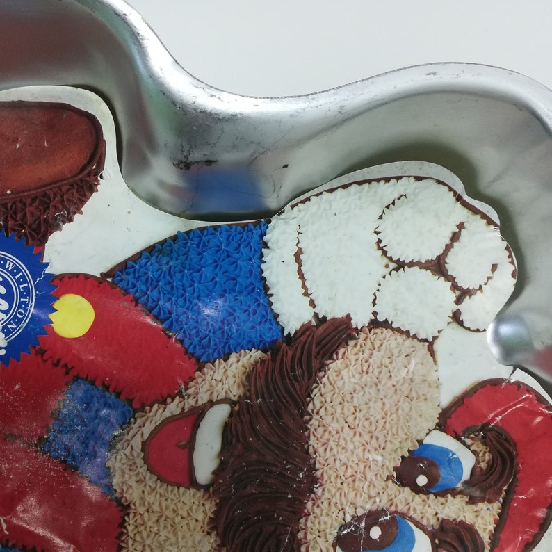 Vintage 89 Wilton Super Mario Brothers Cake Pan with Insert 2105-2989 Bros Baking Birthday Retro