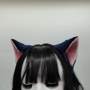 kitten Blue Ears-Cosplay Cat Ear-Cat Ears With Bow-Cosplay Ear-Anime Cosplay-Cat Head Band, Cute Ears-Handmade-Halloween-Lolita-party ears