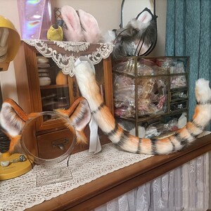 Orange Tiger Ears-COSPLAY-Beast Ears-Handmade- Lion Ears Tail-Cat Ears-Christmas Gift-Lolita- Halloween-Anime Cosplay-Party ears-Cute Ears