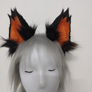 Cosplay Wolf ear headband-anime cosplay-petplay-furry ears-Orange wolf simulation fox ears vampire Halloween gift-Lolita-party ears-cute ear