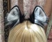 Cute Black hamster ear headband,Dog ears-Cosplay-Plush ears,Anime ears-Cute Ears-Handmade-Halloween-Lolita-party ears-Cute Ears-mouse ears 