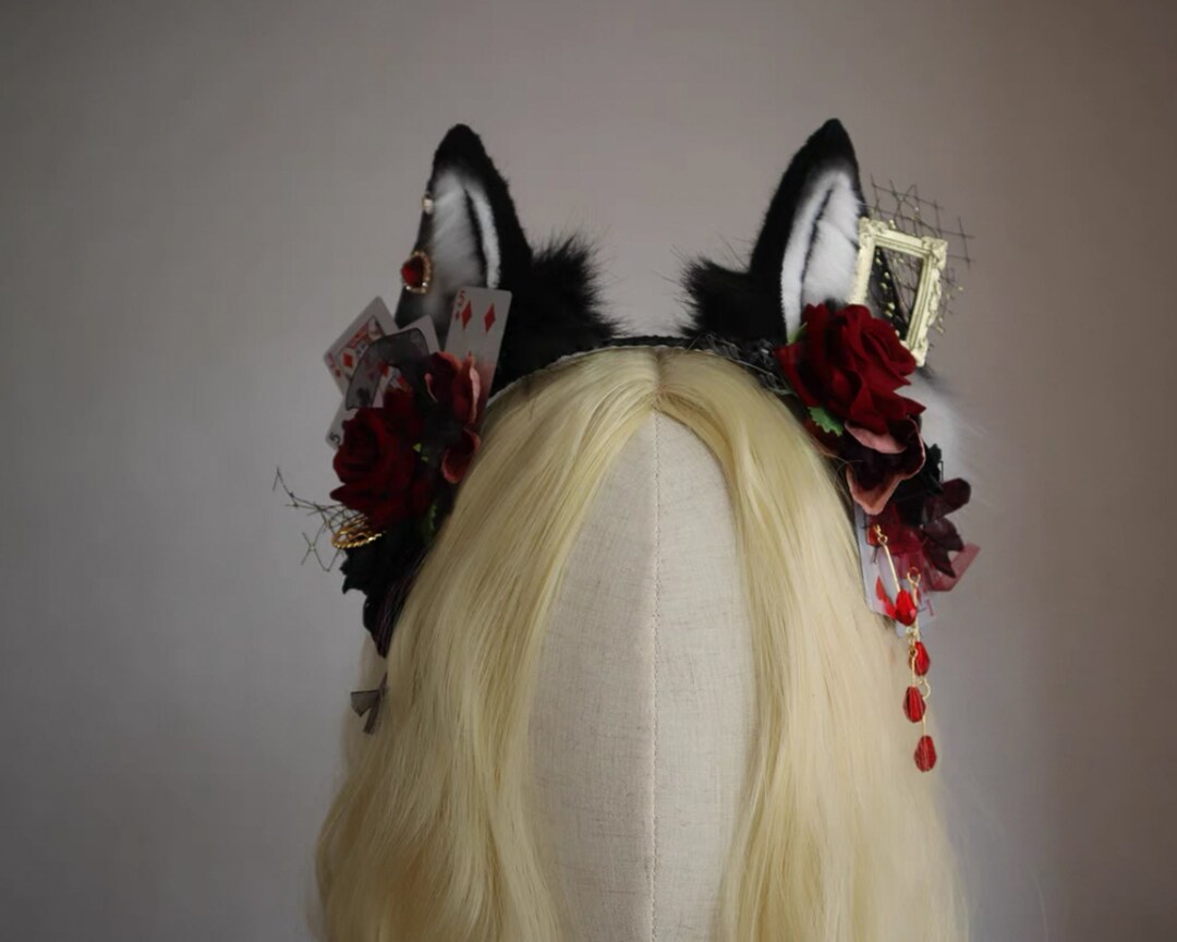 Cosplay Black Wolf Ear Headbandpetplayfurry Earsblack Dog Etsy
