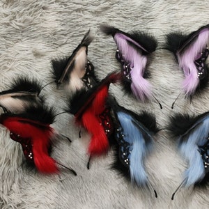Butterfly ears Halloween Inspired Cosplay Costume-cosplay ear-Aritificial furry ear Realistic Anubis wolf ear-Faux fur-Lolita-Demon Bat ears