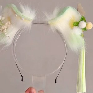 gatito Orejas Verdes-Cosplay Oreja de Gato, Enrollar la oreja oreja oreja de gato, Oreja cosplay, Anime Cosplay, Cat Head Band, Orejas lindas, Hecho a mano-Halloween-Lolita