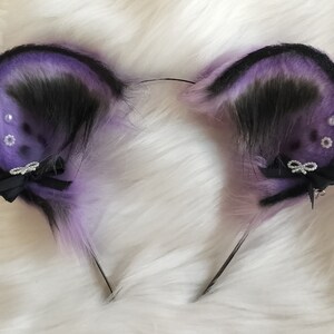 Cute Purple hamster ear headband,Dog ears-Cosplay-Plush ears,Anime ears-Cute Ears-Handmade-Halloween-Lolita-party ears-Cute Ears-mouse ears