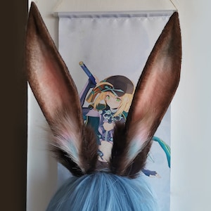 Realistic coffee Rabbit ears-Halloween-Lolita-Party ear-Floppy bunny ears-cosplay Christmas gift-fluffy fur ears-Faux ears-little rabbit ear