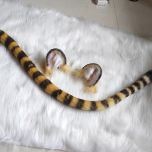 Orange Tiger Ears-COSPLAY-Beast Ears-Handmade- Lion Ears Tail-Cat Ears-Christmas Gift-Lolita- Halloween-Anime Cosplay-Party ears-Cute Ears