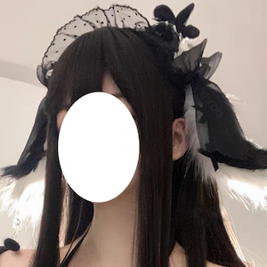 Realistic black Rabbit ears-Halloween-Lolita-Party ear-Floppy bunny ears-cosplay Christmas-fluffy fur ears-Faux ears-little rabbit ear